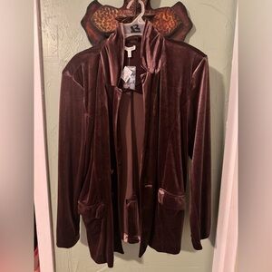 Maurices Velvet Blazer in Rich Brown